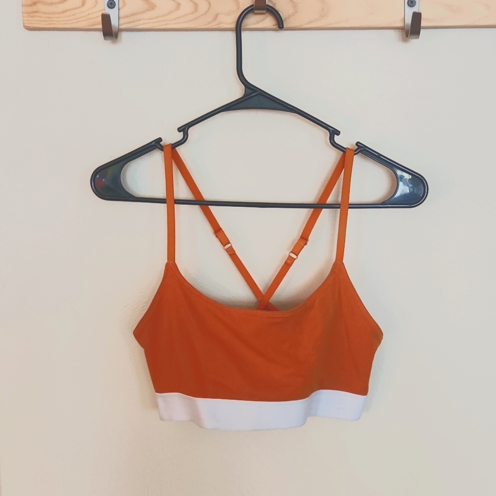 Pact Orange Medium Cross-back Bralette